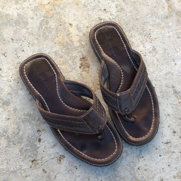 Tommy Bahama Anchors Away Brown Leather Sandal - Picture 5 of 5